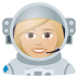 👩🏼‍🚀 woman astronaut: medium-light skin tone display on JoyPixels